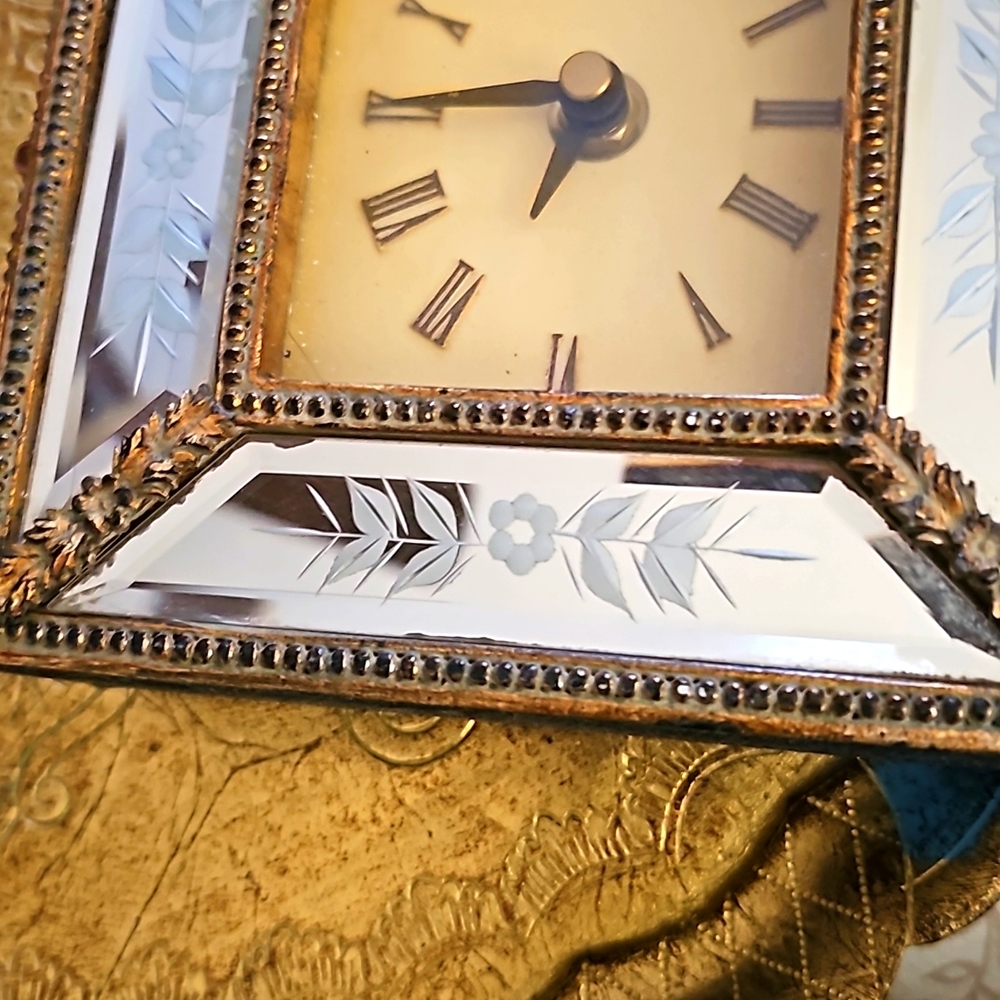 Vintage Venetian Murano Glass Mantel Clock - Picture 6 of 8